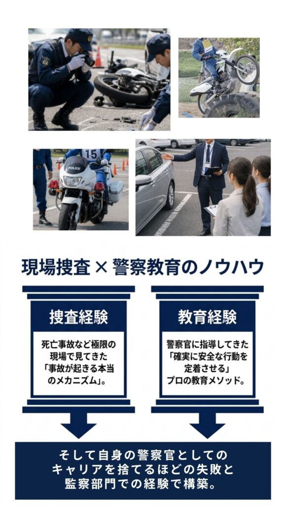 捜査、教育、自身の失敗経験を還元
